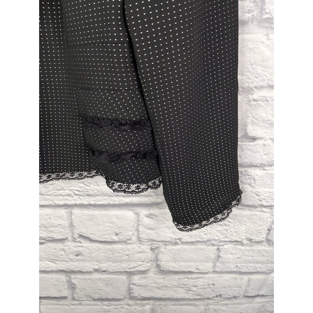 NIPON BOUTIQUE Women's Black Polka Dot Lakce Trim Snap Front Blazer US 16 - Picture 4 of 5
